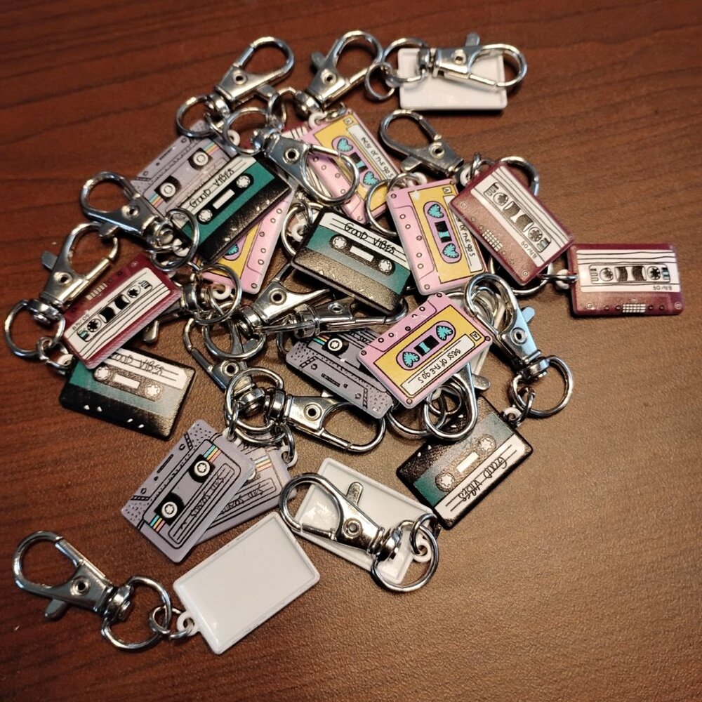 Mini Metal Cassette Tape bag charms